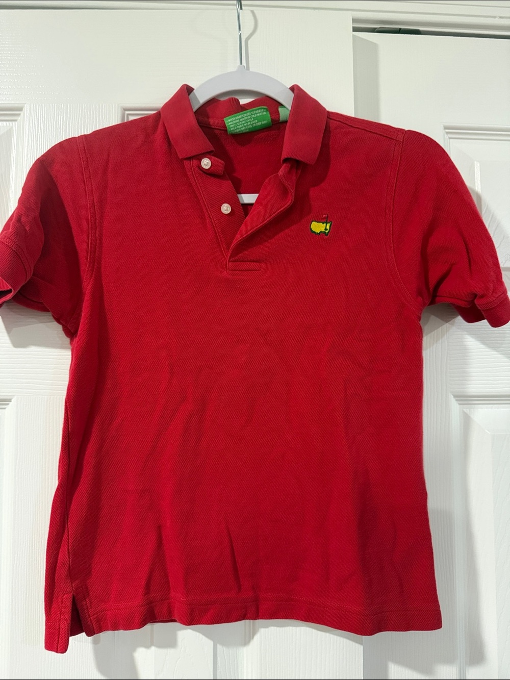 Masters Red Polo with Small Yellow Crest